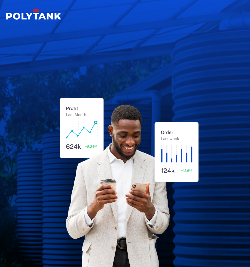 Businessman with phone and coffee